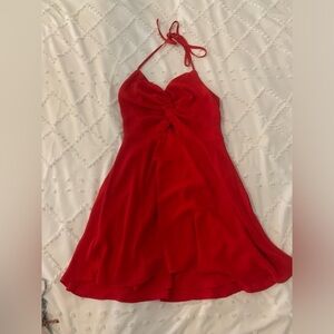 MORE TO COME Red mini halter dress